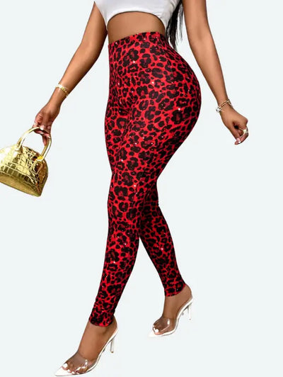 Legging Léopard Rouge